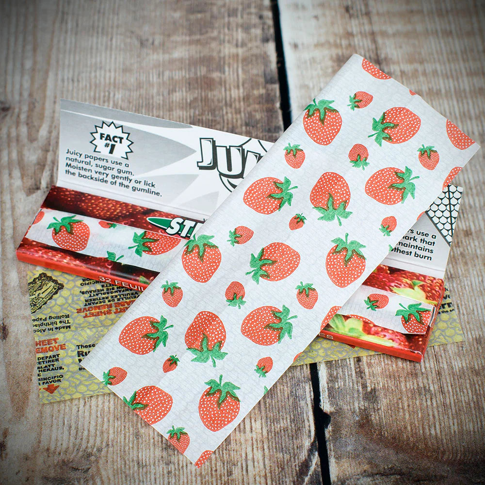 Juicy Jay's King Size Slim Rolling Papers - Strawberry
