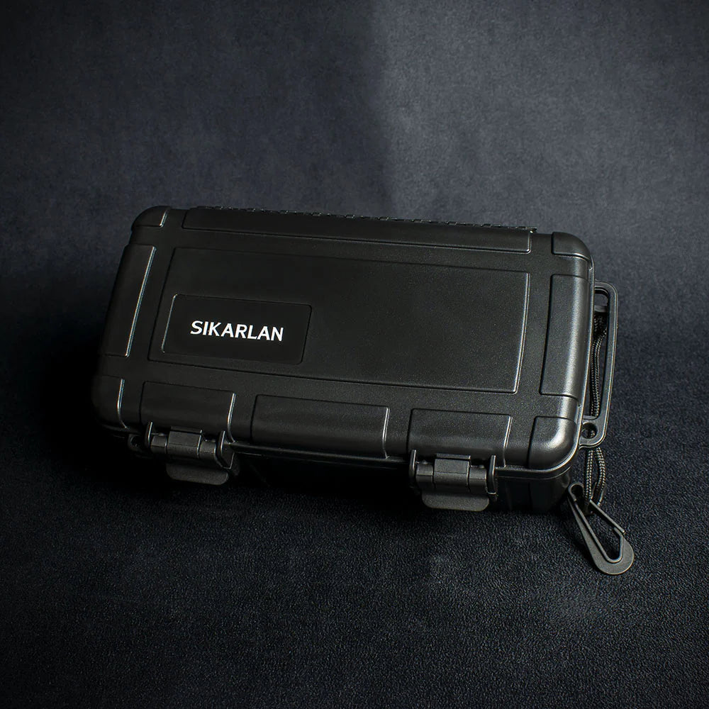 Sikarlan Crushproof Travel Humidor - 10 Cigars Black