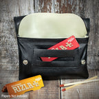 Falcon Black Leather  Handrolling Pouch 546