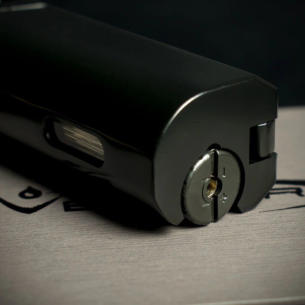 Vector Caliper Single Jet Flame Cigar Lighter With Punch Cutter - Black Matte