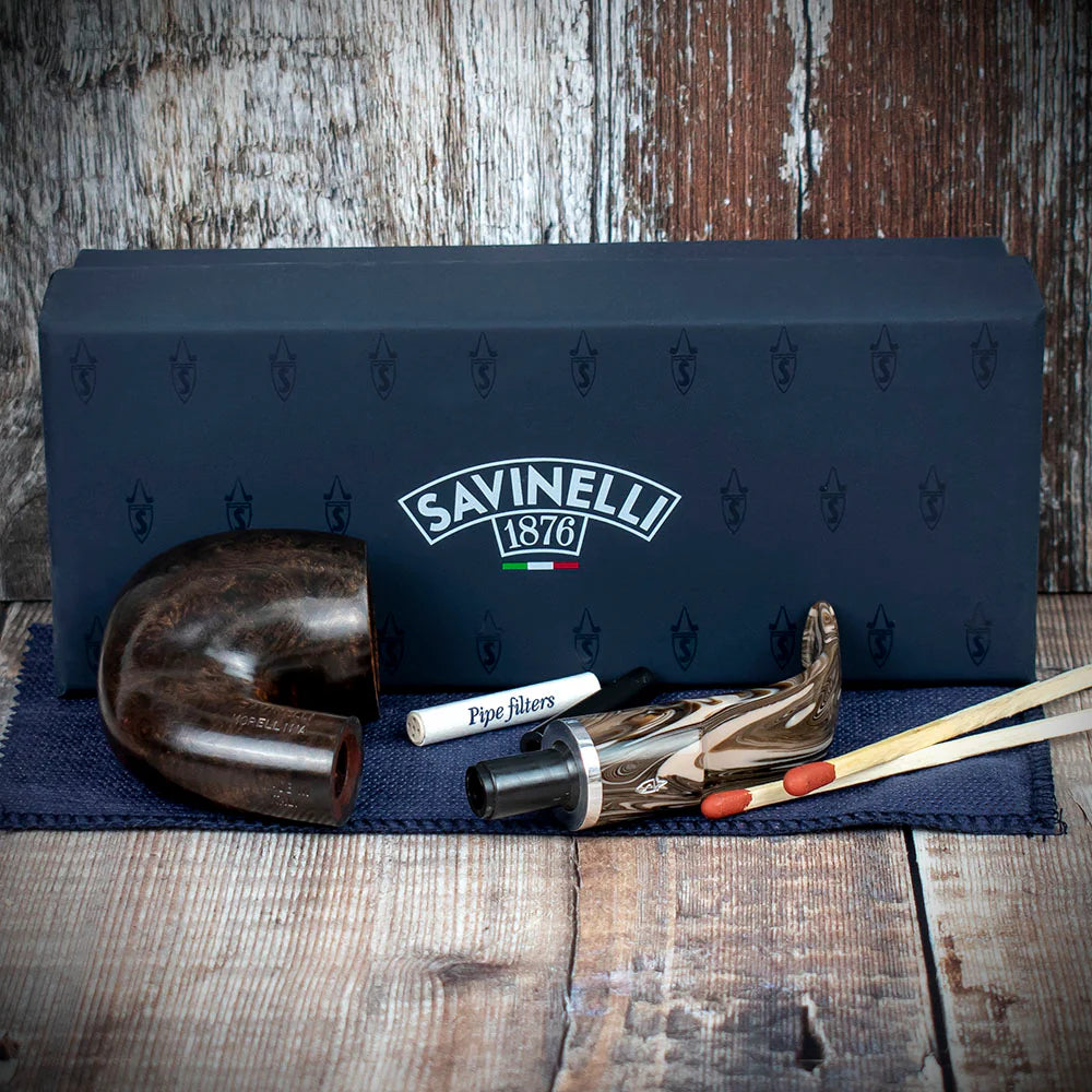 Savinelli Morellina Smooth Brown 614S - 6mm Briar Pipe