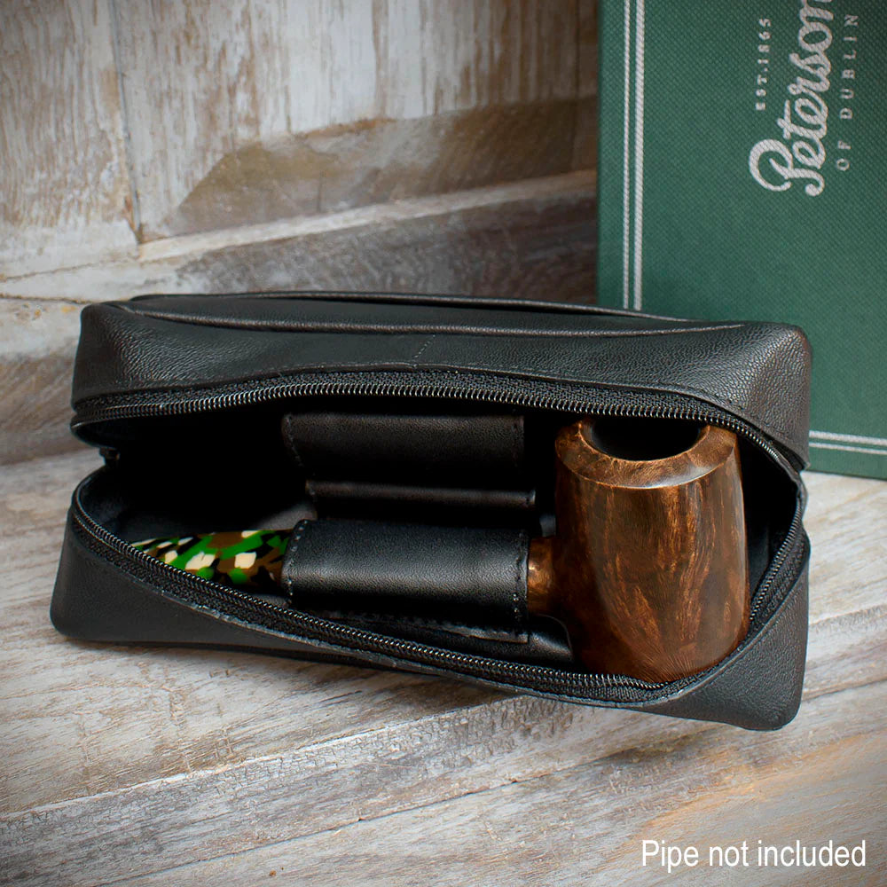 Peterson Two Pipe Combination Pouch - Press Stud Black (POU-137)