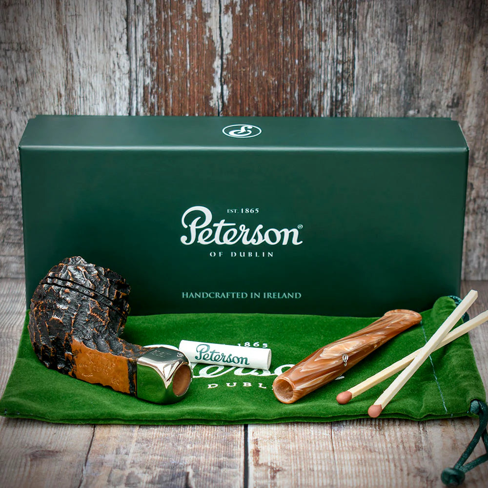 Peterson of Dublin Derry Rusticated Briar Smoking Pipe - Shape 150 - 9mm