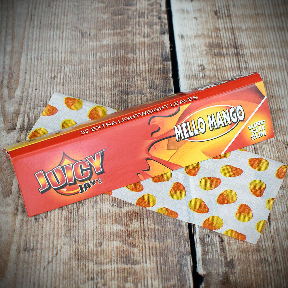 Juicy Jay's King Size Slim Rolling Papers - Mello Mango