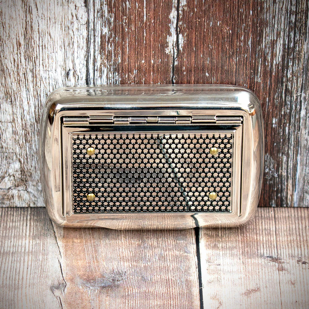 Tobacco Tin with Paper Holder (Gift Boxed)  - Honeycomb Pattern Top