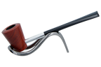 Smoke-King Metal Pipe Brown Poa Rosa Wood Cone Shape Bowl