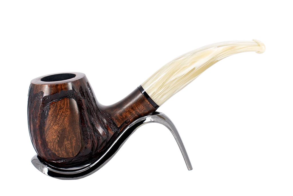 Jean Claude 9mm Filter Dark Rustic Briar Smoking Pipe - Shape 50
