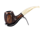 Jean Claude 9mm Filter Dark Rustic Briar Smoking Pipe - Shape 50