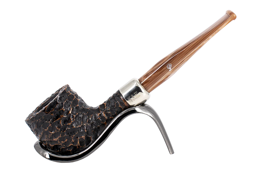 Peterson of Dublin Derry Rusticated Briar Smoking Pipe - Shape 606 - 9mm