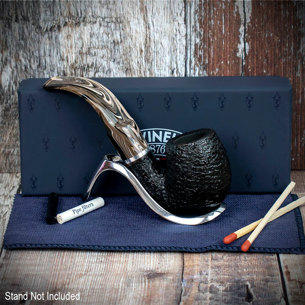 Savinelli Morellina Rustic Black 614R - 6mm Briar Pipe