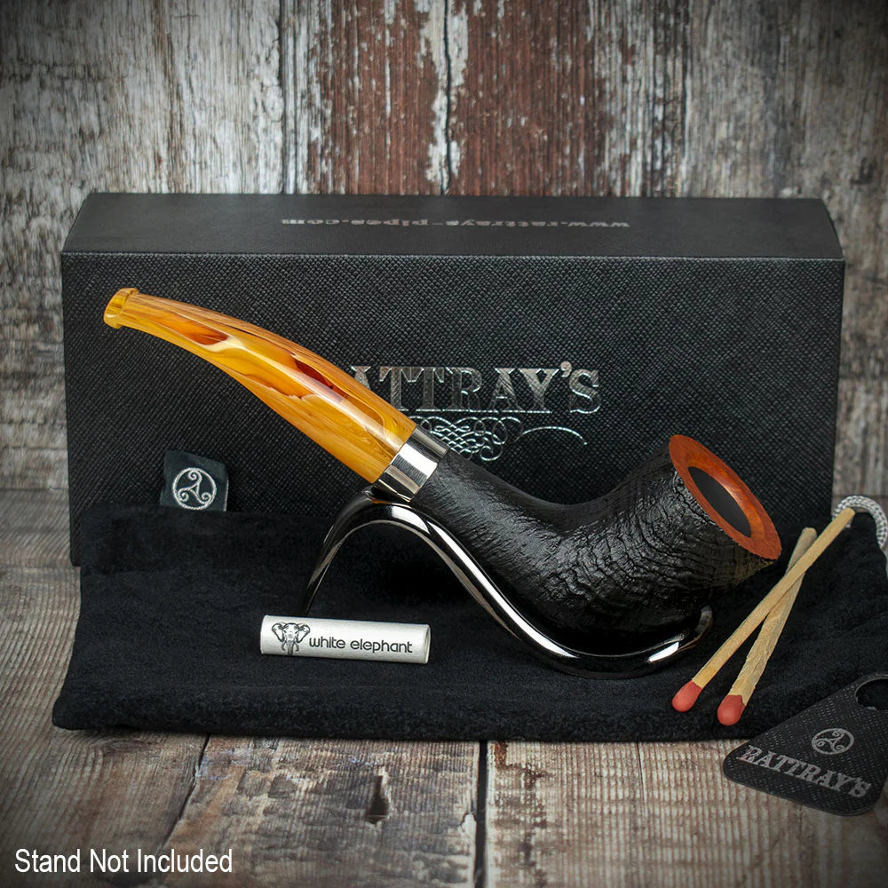 Rattray's Samhain Sandblast Yellow Briar Smoking Pipe - Shape 45
