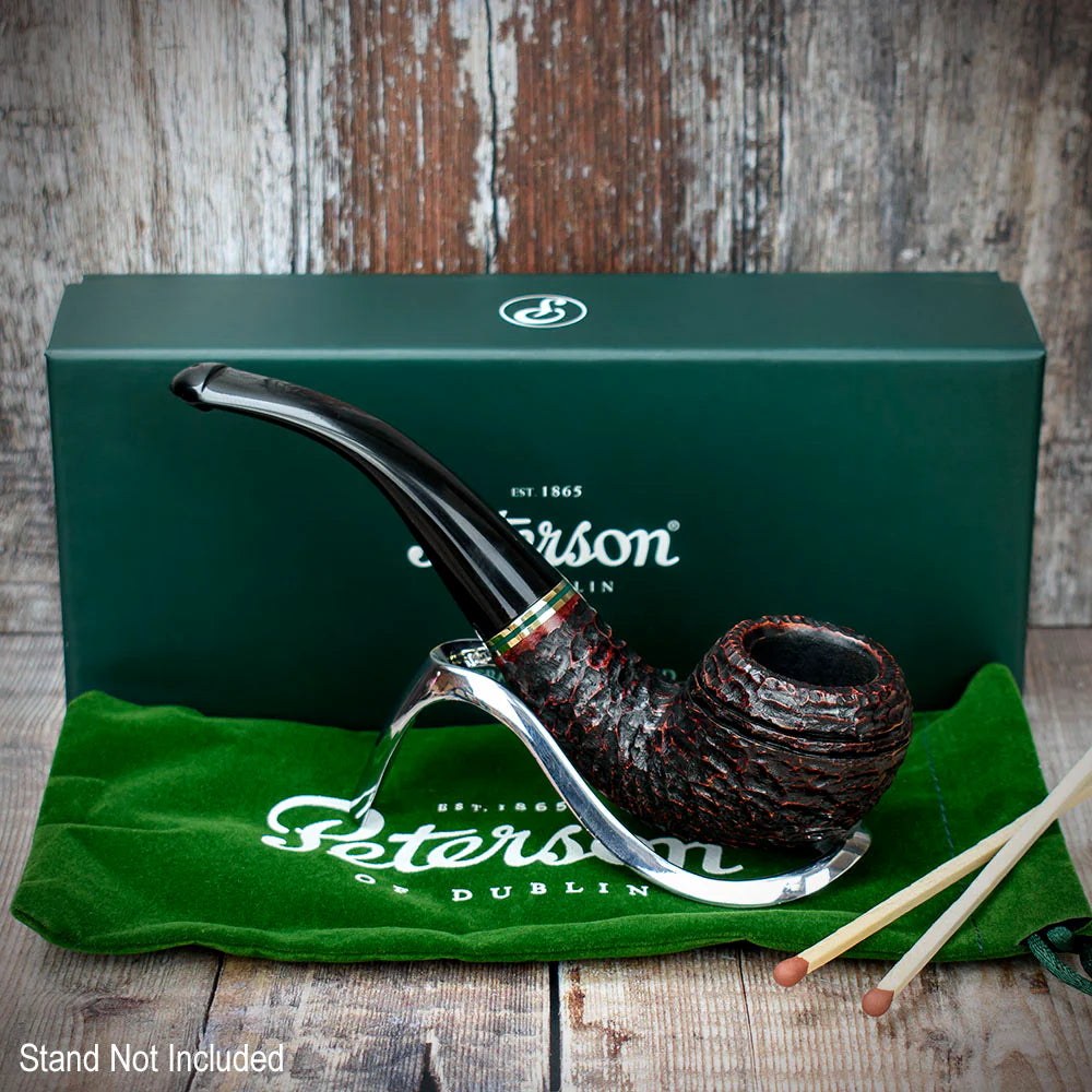Peterson of Dublin Emerald Rusticated Briar Smoking Pipe - Shape 999 - 9mm