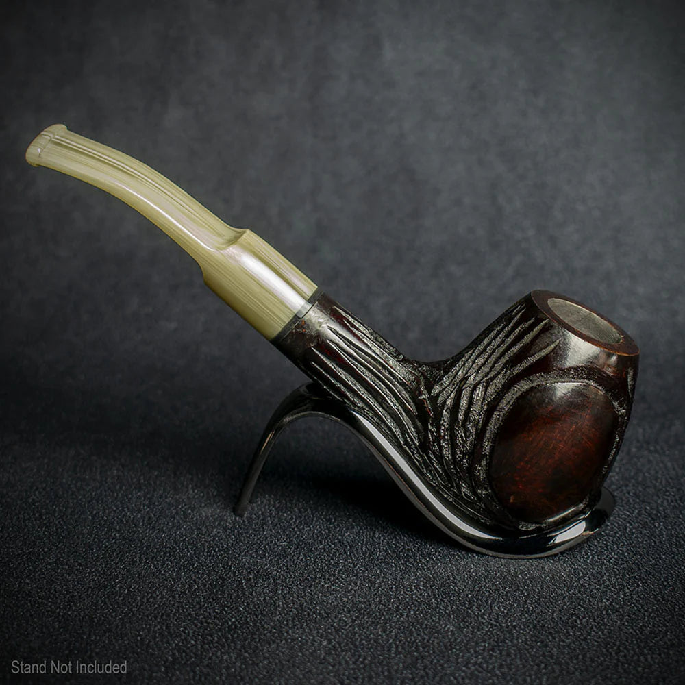 Jean Claude 9mm Filter Dark Rustic  Briar Smoking Pipe - Shape 08