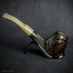 Jean Claude 9mm Filter Dark Rustic  Briar Smoking Pipe - Shape 08