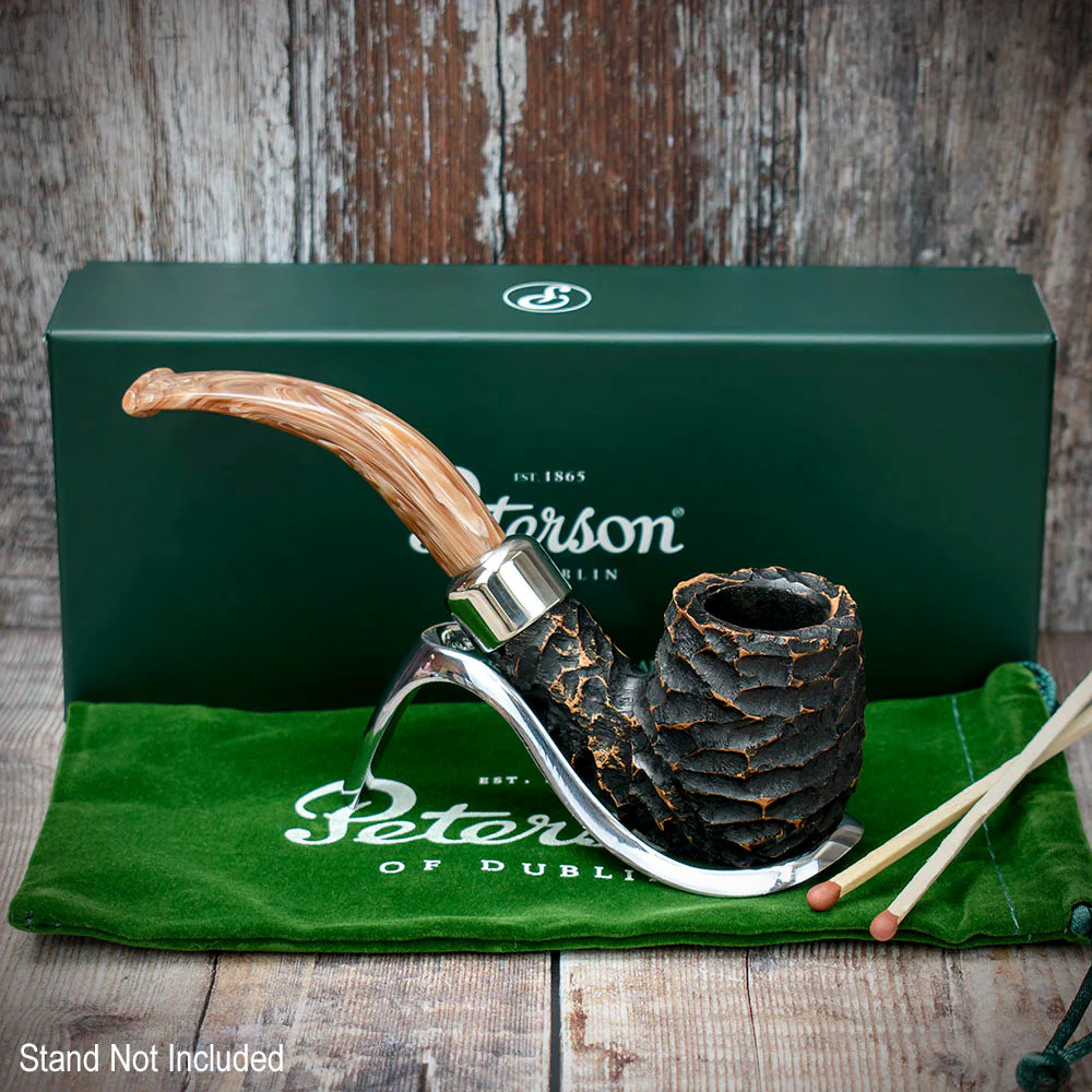 Peterson of Dublin Derry Rusticated Briar Smoking Pipe - Shape 69 - 9mm