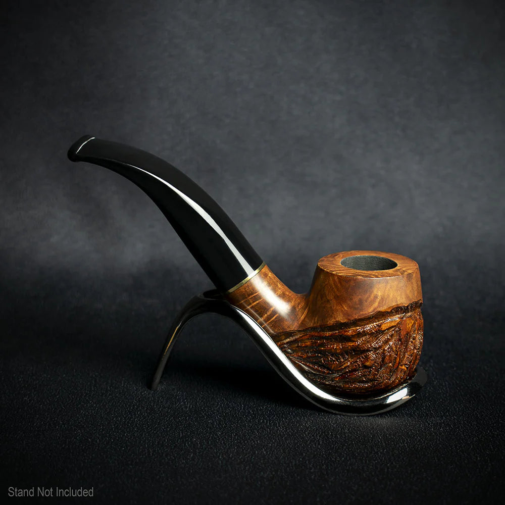 Jean Claude 9mm Filter Rustic Wave Briar Smoking Pipe - Shape 51