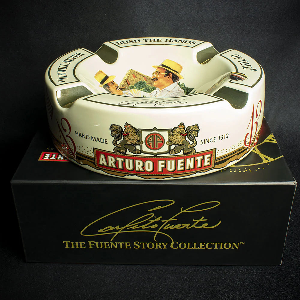 Arturo Fuente Hands of Time Ashtray - Cream + Short Story Cigar