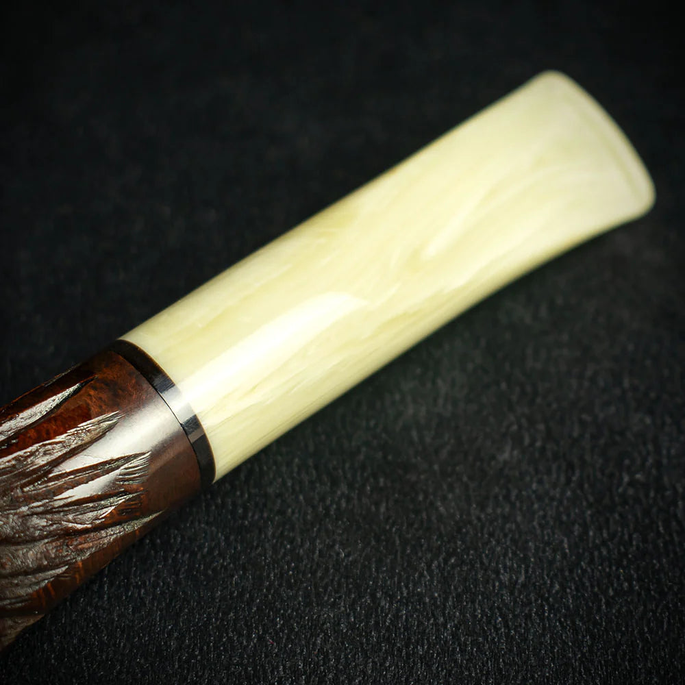 Jean Claude 9mm Filter Dark Rustic Briar Smoking Pipe - Shape 54