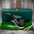 Peterson of Dublin Emerald Rusticated Briar Smoking Pipe - Shape 221 - 9mm