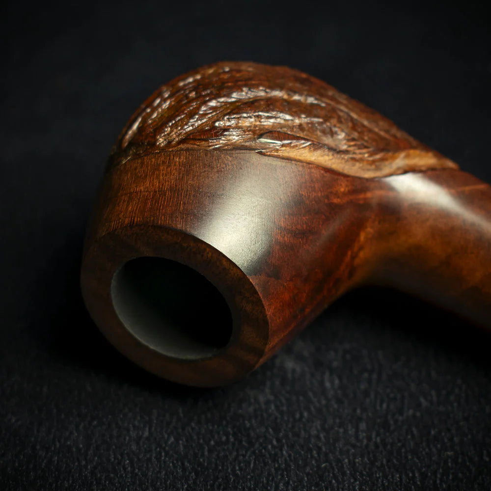 Jean Claude 9mm Filter Rustic Wave Briar Smoking Pipe - Shape 52