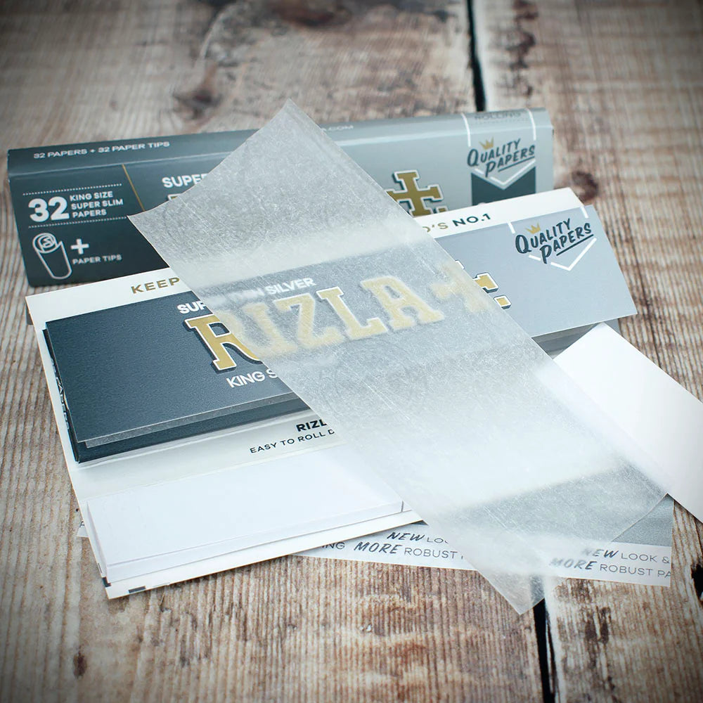 Rizla King Size Silver Slim Rolling Papers & Tips - Combi Pack