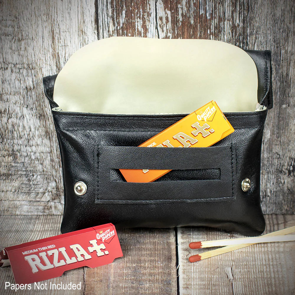 Falcon Black Leather Handrolling Pouch 685B