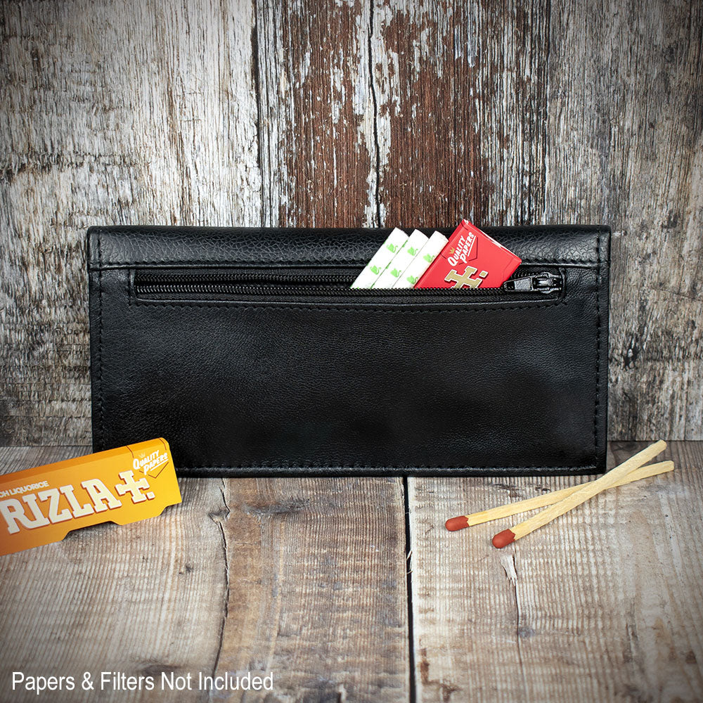 Falcon Black Leather Handrolling Pouch 567