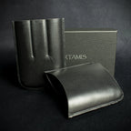 Artamis Black Leather Cigar Case - 3 Robustos