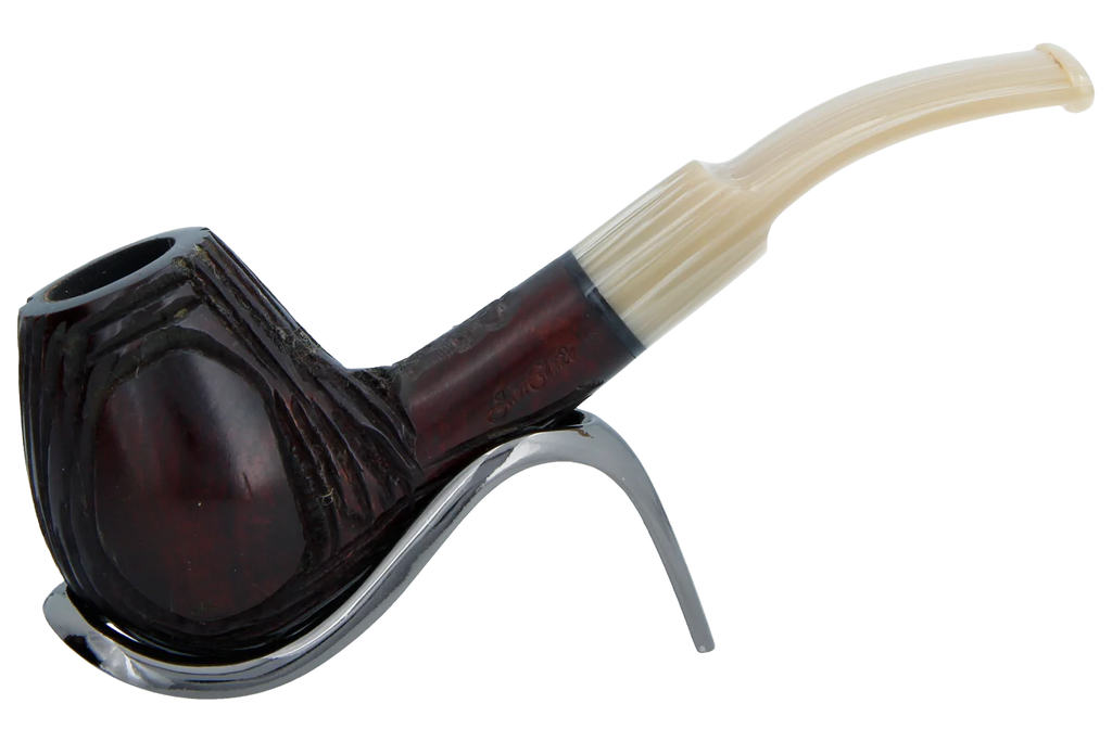 Jean Claude 9mm Filter Dark Rustic  Briar Smoking Pipe - Shape 08
