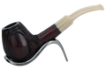 Jean Claude 9mm Filter Dark Rustic  Briar Smoking Pipe - Shape 08