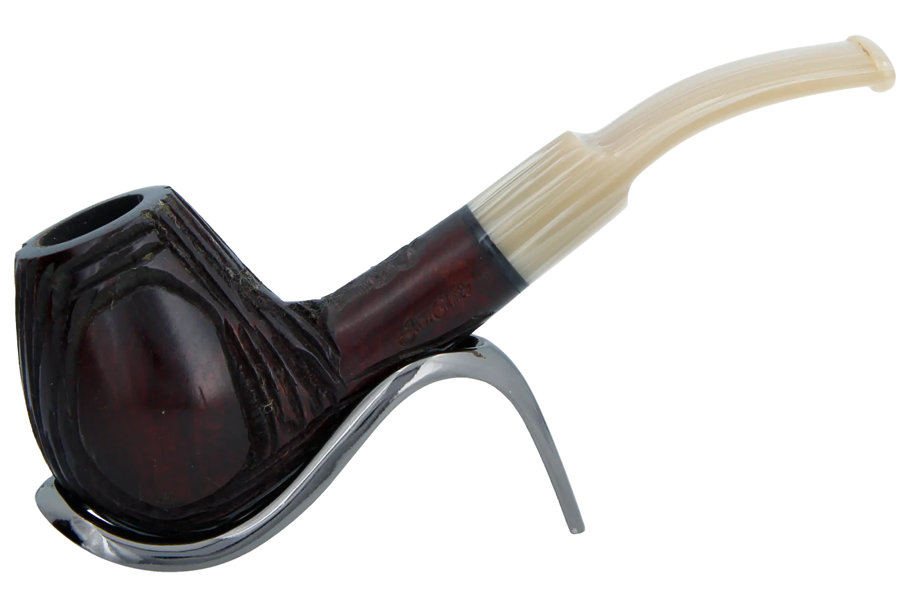 Jean Claude 9mm Filter Dark Rustic  Briar Smoking Pipe - Shape 08