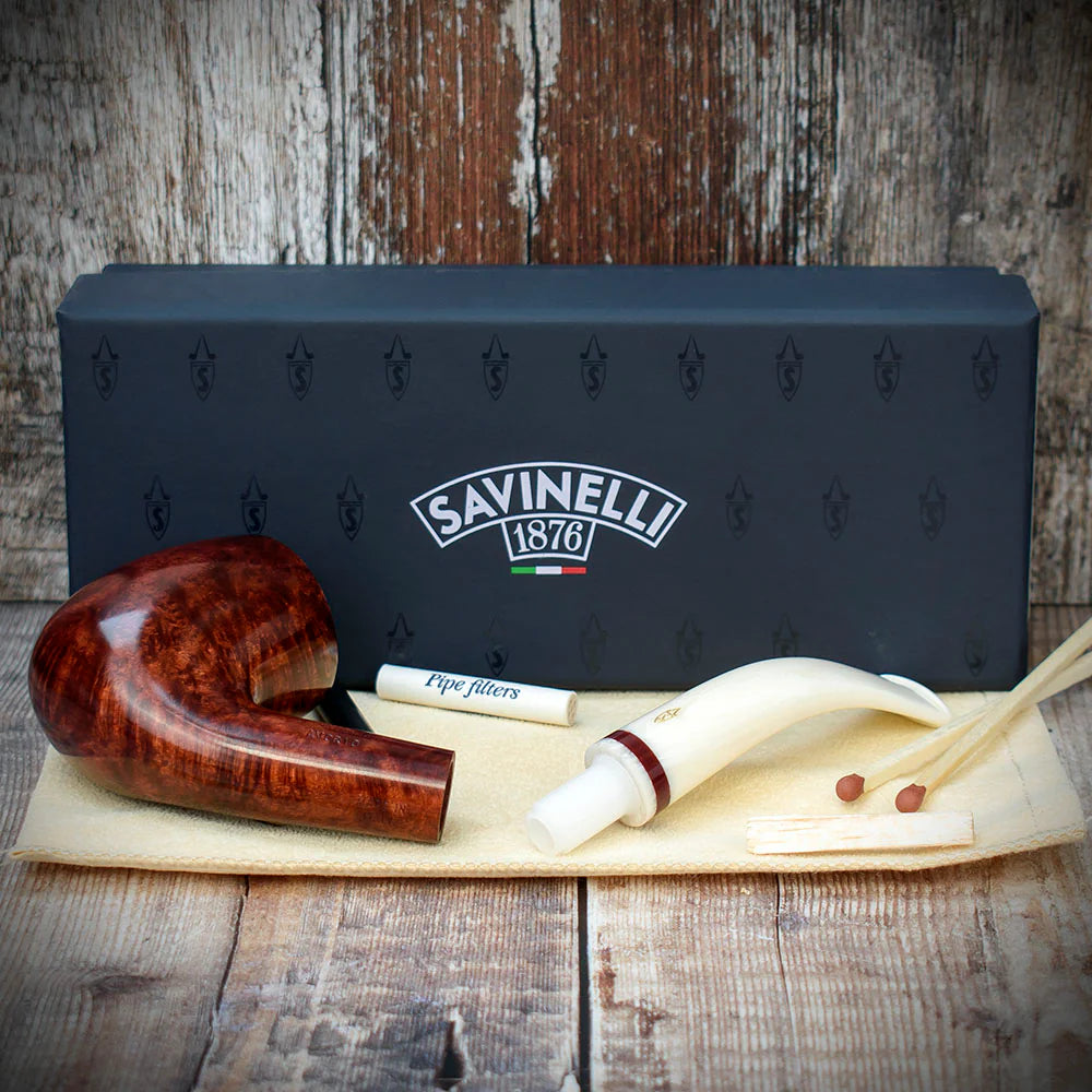 Savinelli Avorio Smooth Burgundy 606 - 6mm Briar Pipe