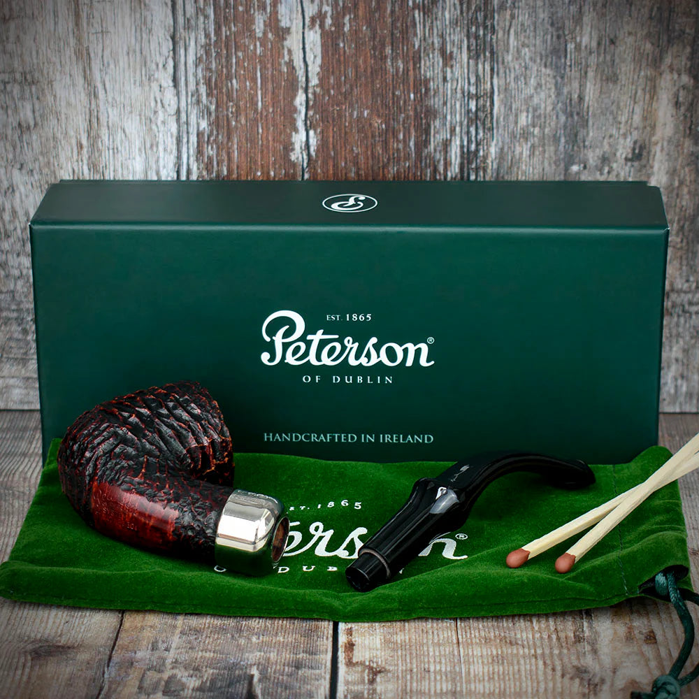 Peterson of Dublin System Rustic Briar Smoking Pipe - Shape No.301