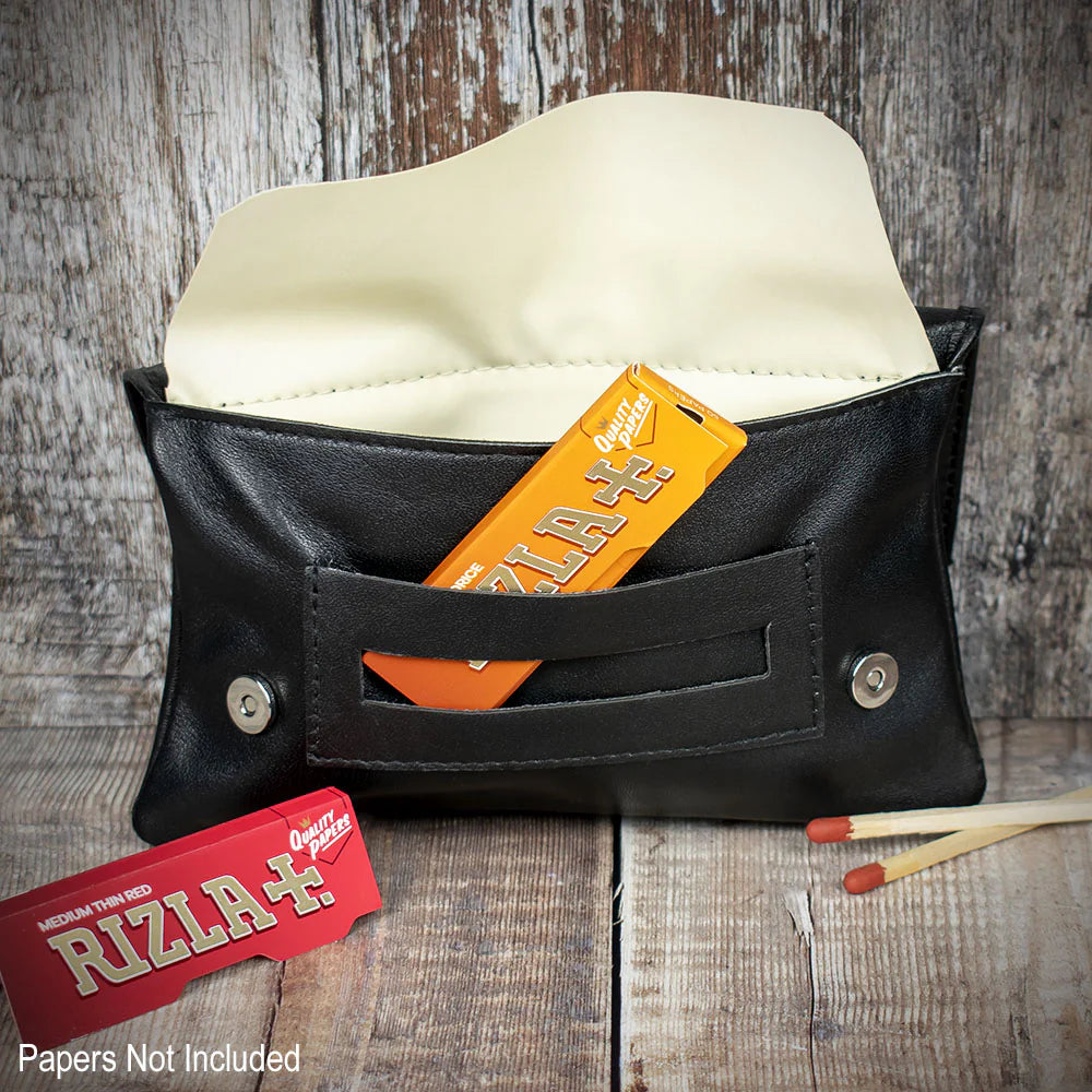 Sarome Leather Handrolling Pouch - Black PO21