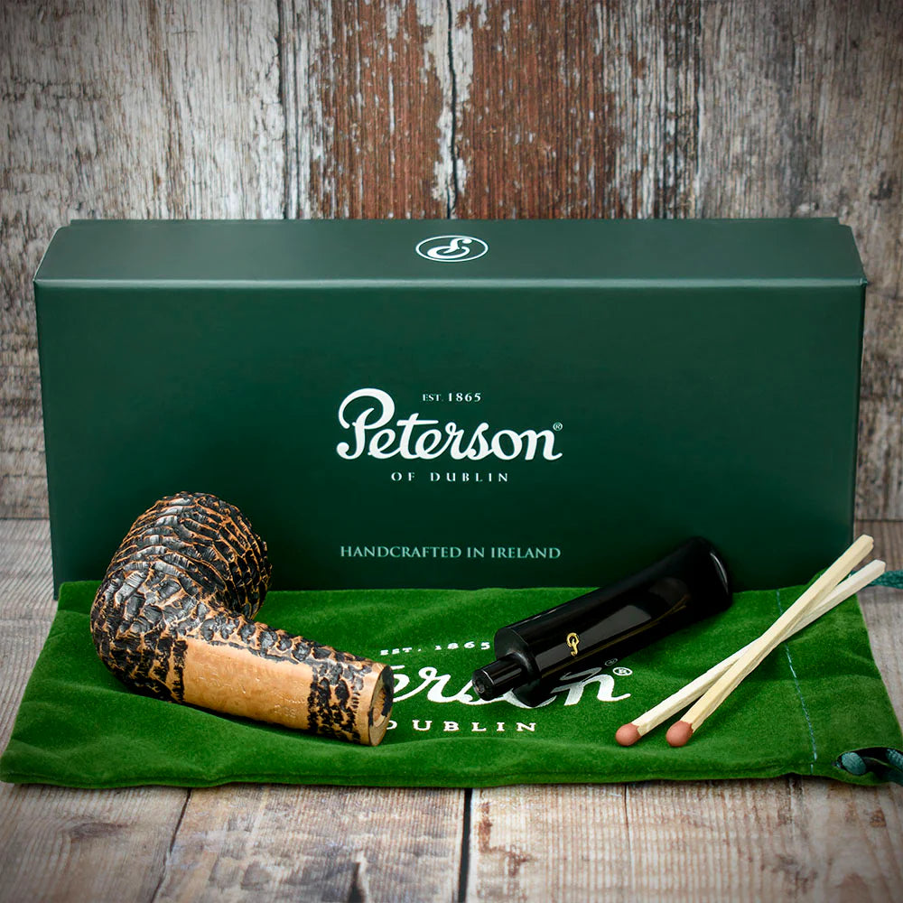 Peterson of Dublin Aran Rusticated Briar Smoking Pipe - Shape No.268
