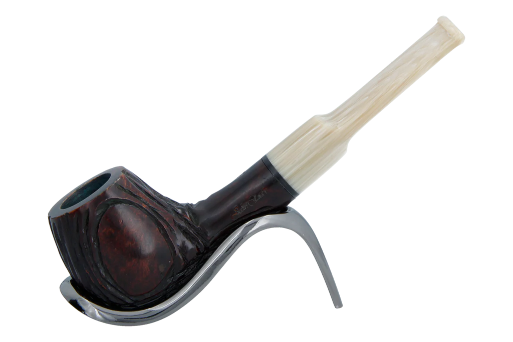 Jean Claude 9mm Filter Dark Rustic  Briar Smoking Pipe - Shape 07