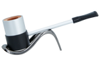 Erik Nording Compass Sailor Aluminium Briar Lined Pipe - Silver