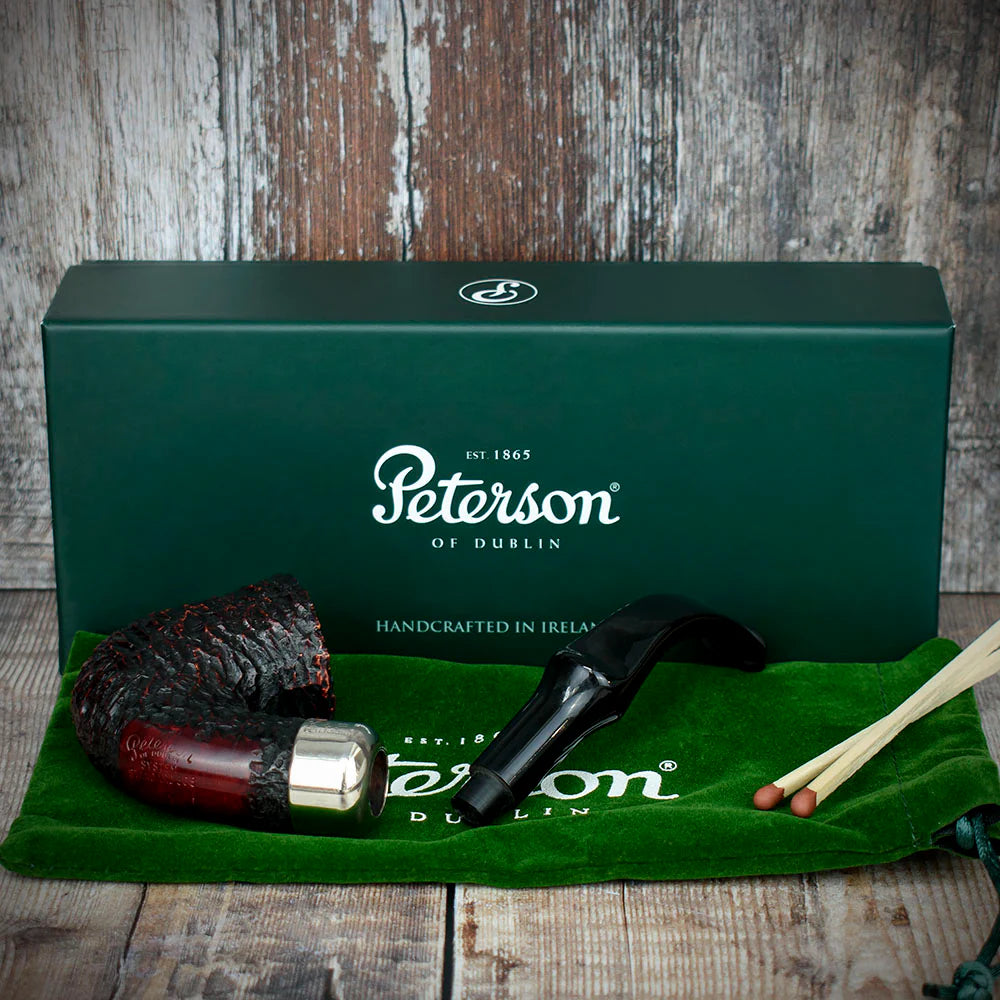 Peterson of Dublin System Rustic Briar Smoking Pipe - Shape No.305