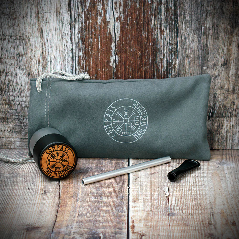 Erik Nording Compass Sailor Aluminium Briar Lined Pipe - Silver