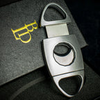 BLD Satin Chrome Oval Oval Double Blade Guillotine Cigar Cutter