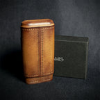Artamis Antique Leather Cedar Lined Cigar Case - 3 Robustos