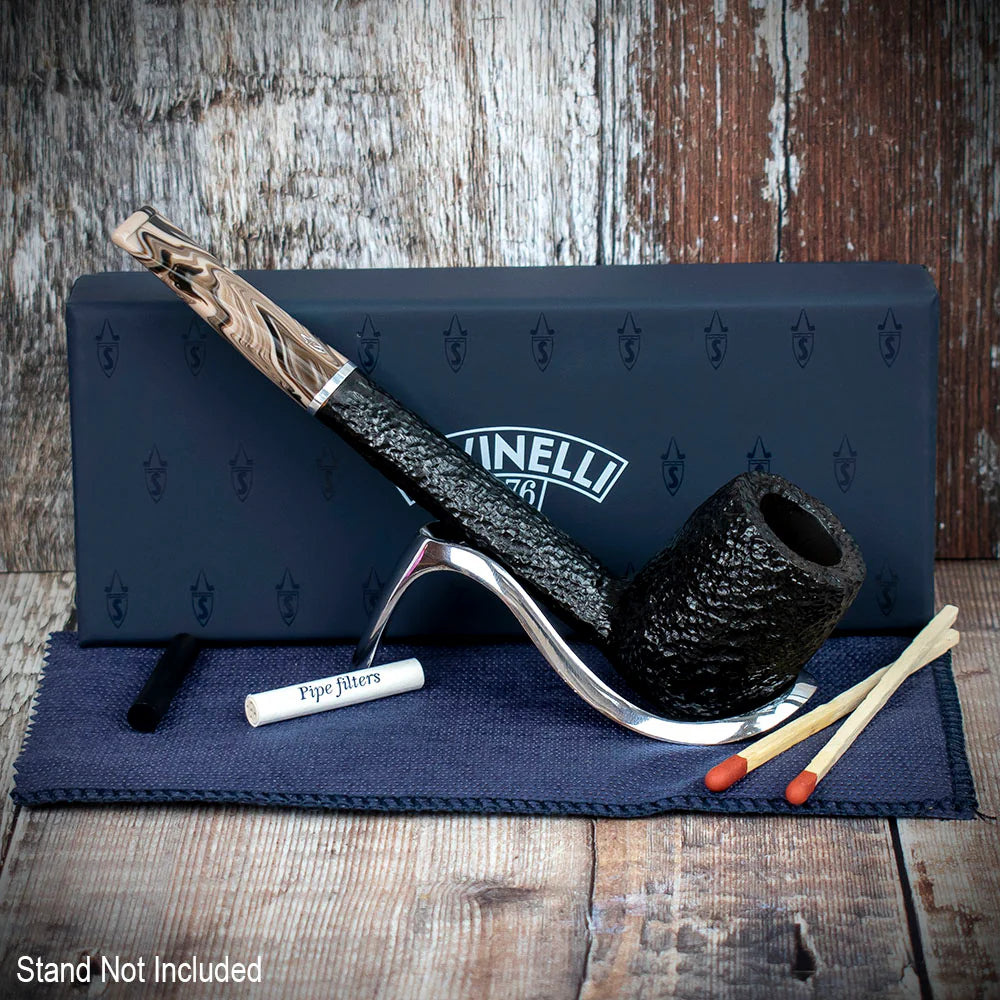 Savinelli Morellina Rustic Black 802R - 6mm Briar Pipe