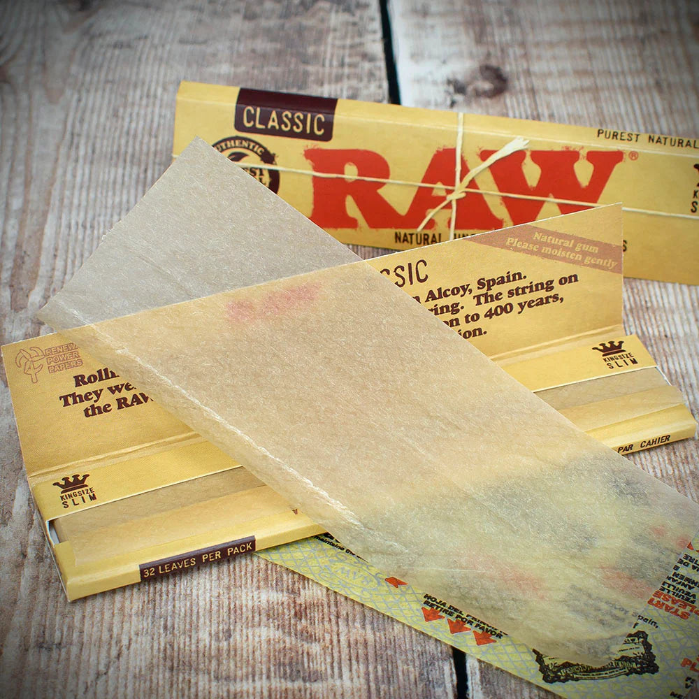 RAW | Classic King Size Slim Rolling Papers | Bundle of 2