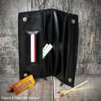Falcon Black Leather Handrolling Pouch 567