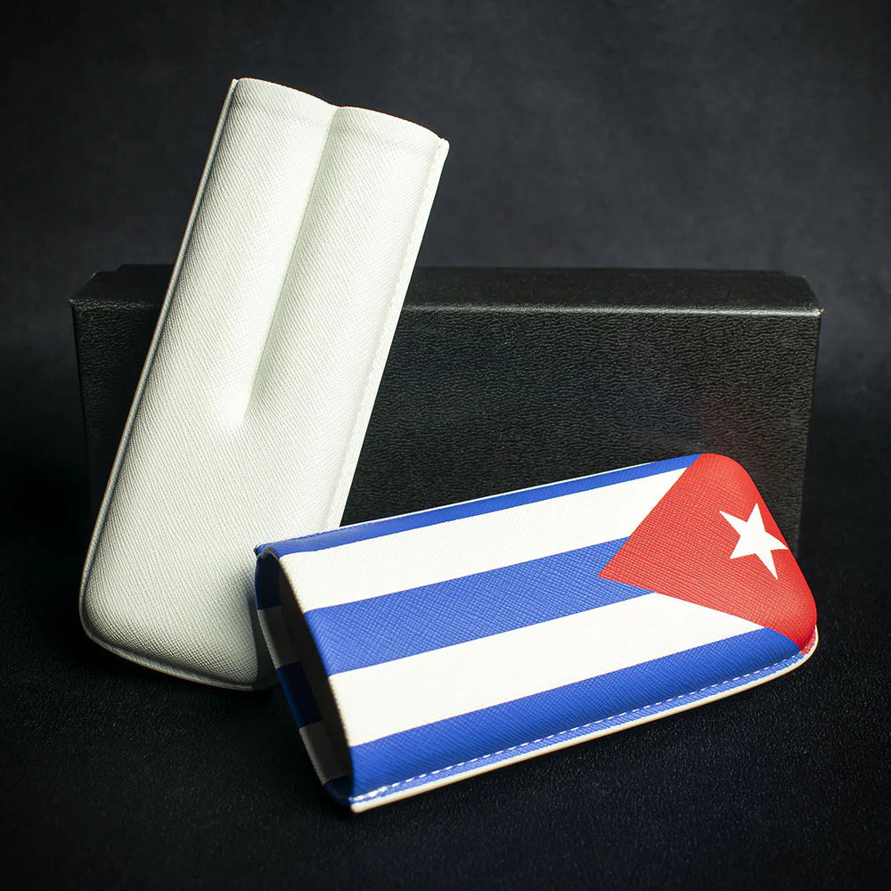 Artamis Cuban Flag PU Cigar Case - 2 Churchills