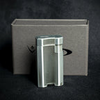 Vector VMotion Twin Jet Flame Lighter With Punch Cutter - Matte Chrome