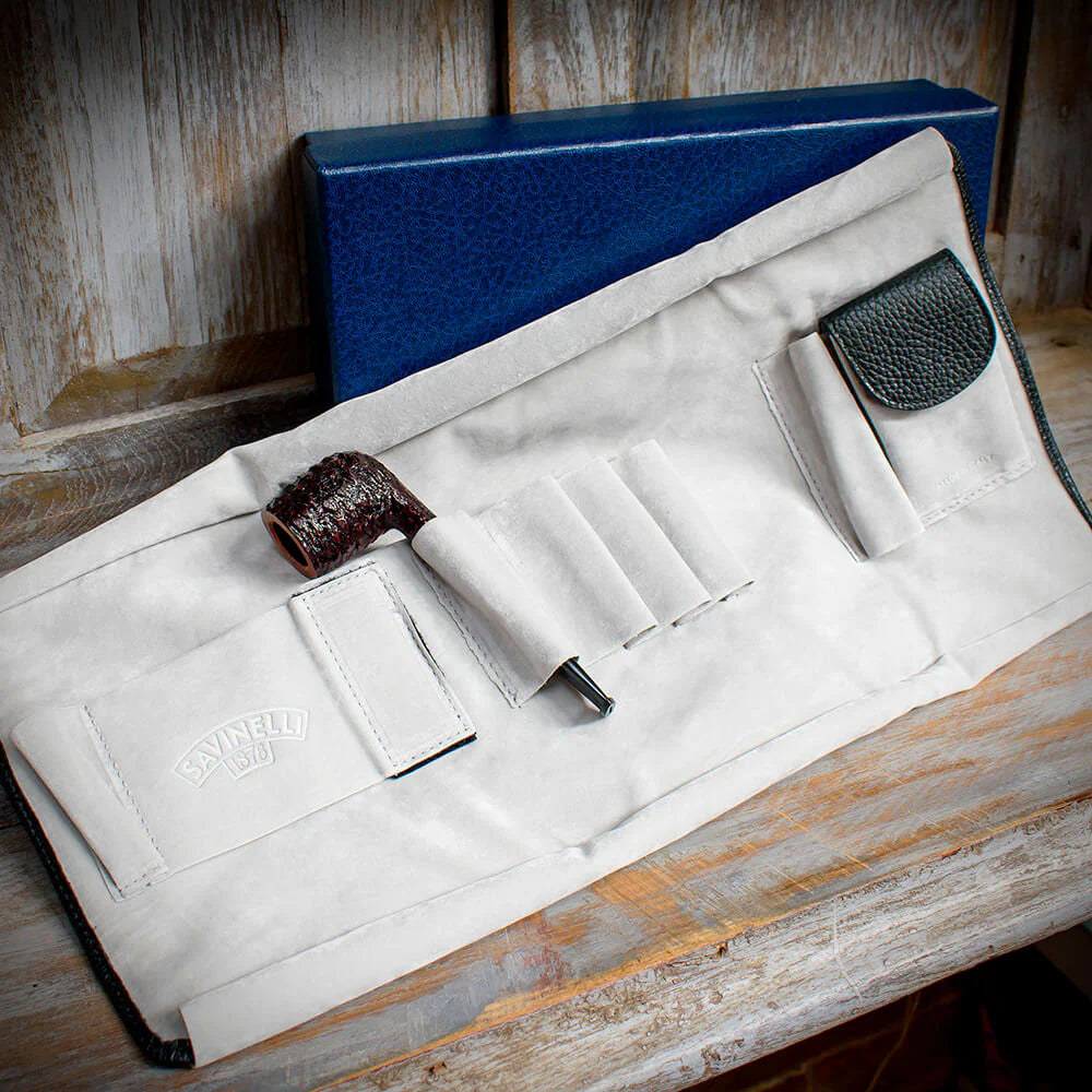 Savinelli Black Leather Travel Pipe Bag