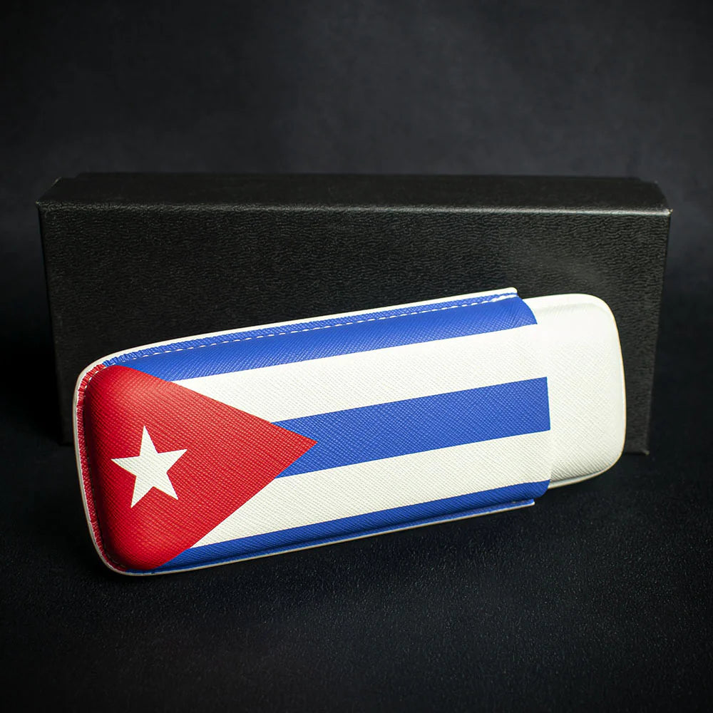 Artamis Cuban Flag PU Cigar Case - 2 Churchills