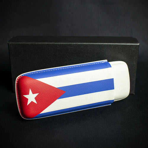 Artamis Cuban Flag PU Cigar Case - 2 Churchills