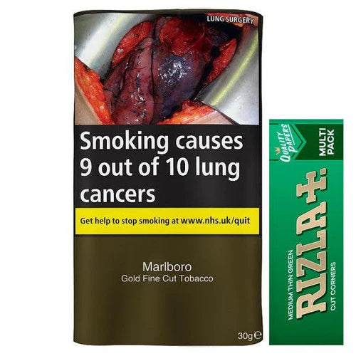 Marlboro Gold 30gm Tobacco & Rizla Green